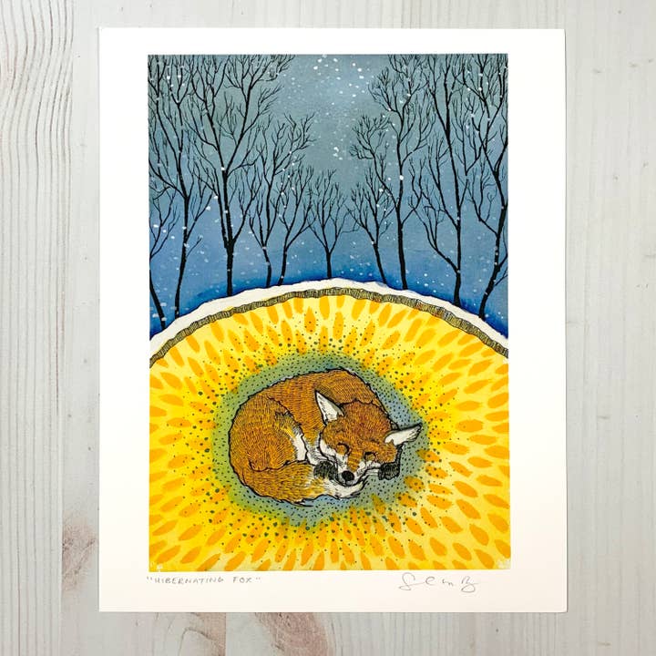 Sarah Draws Things - Wholesale Art Print - Sleeping Fox - 8x10" Archival Print