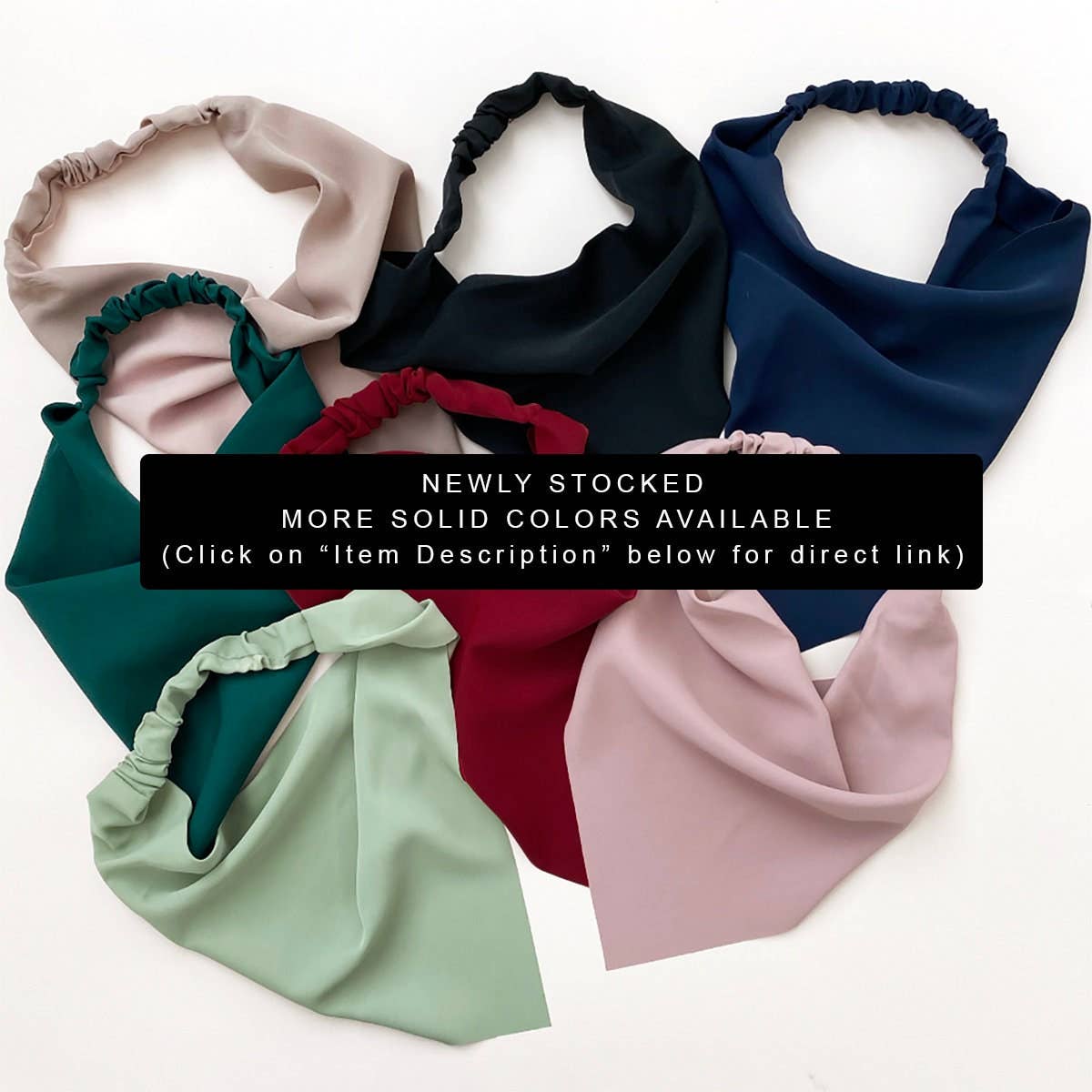 PopFizzCheers - Vente Bandeau – femme - Écharpe triangulaire d'été pastel avec bandana élastique4