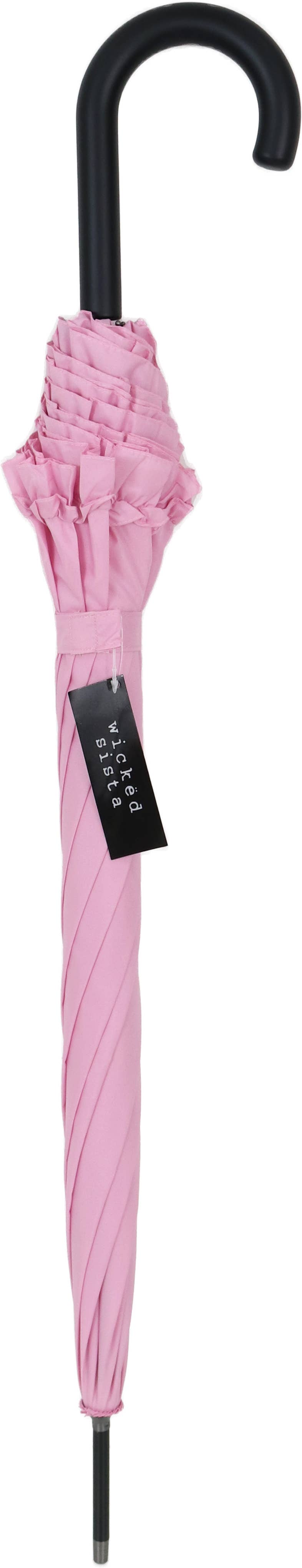 Wicked Sista Accessories - Wholesale Umbrella - Women's - WS Umbrella Automatic Pink Frill1