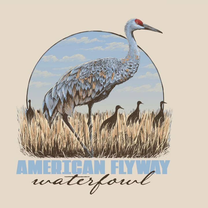 The Sandhill Crane Tee for wholesale by American Flyway Waterfowl