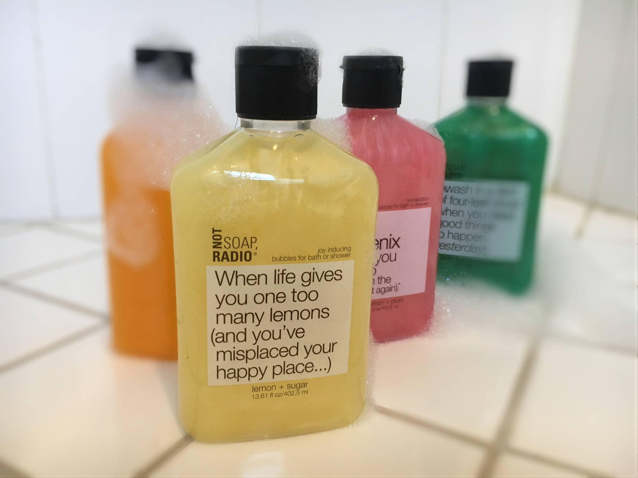 Not Soap, Radio – Gel de banho por atacado – Gel para banho e ducha 'Quando a vida te dá limões demais...'1