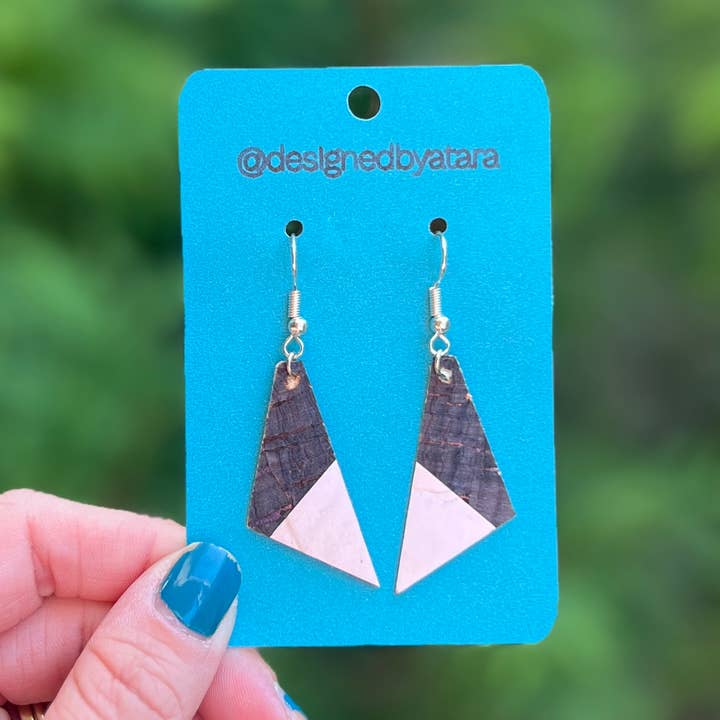 Vegan Leather Mini Triangle Earrings for wholesale by designedbyAtara