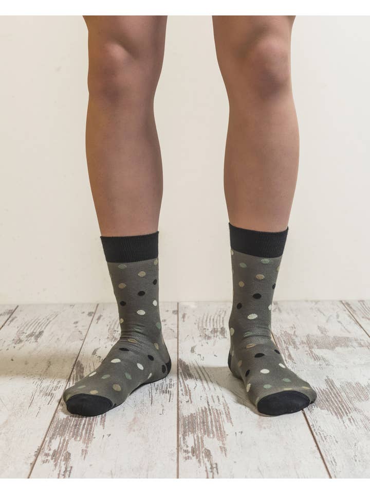 Socks n Socks – wholesale Socks – Men's – Men's Sage Polka Dot Crew Socks
