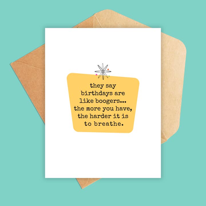 Jolly Rae - Wholesale Birthday Card - Birthdays are Like Boogers Greeting Card