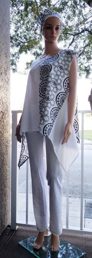 India Batik - Wholesale Blouse - Women's - 7222-Women Blouse -White3