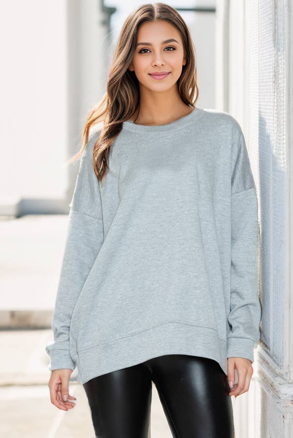 Burgundy Apparel - Vente Sweat-shirt – femme - SWEAT-SHIRT OVERSIZE EN POLAIRE UNIE (NOUVELLES COULEURS)3