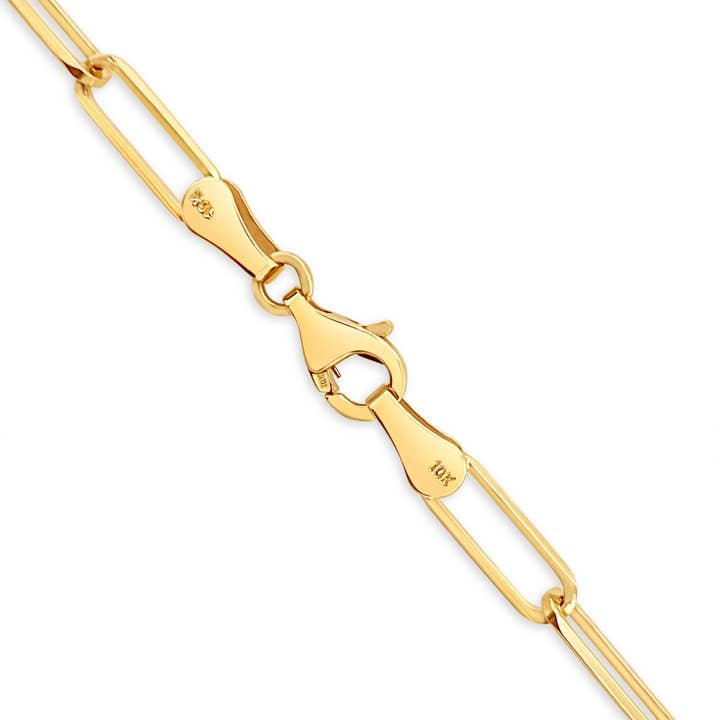10k Gold Paperclip Chain Necklace for wholesale on Faire