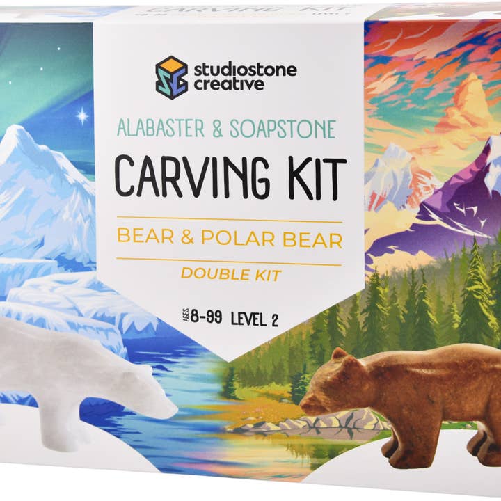 Bear & Polar Bear Double Carving Kit – Holiday Gift Edition for wholesale by Studiostone Creative