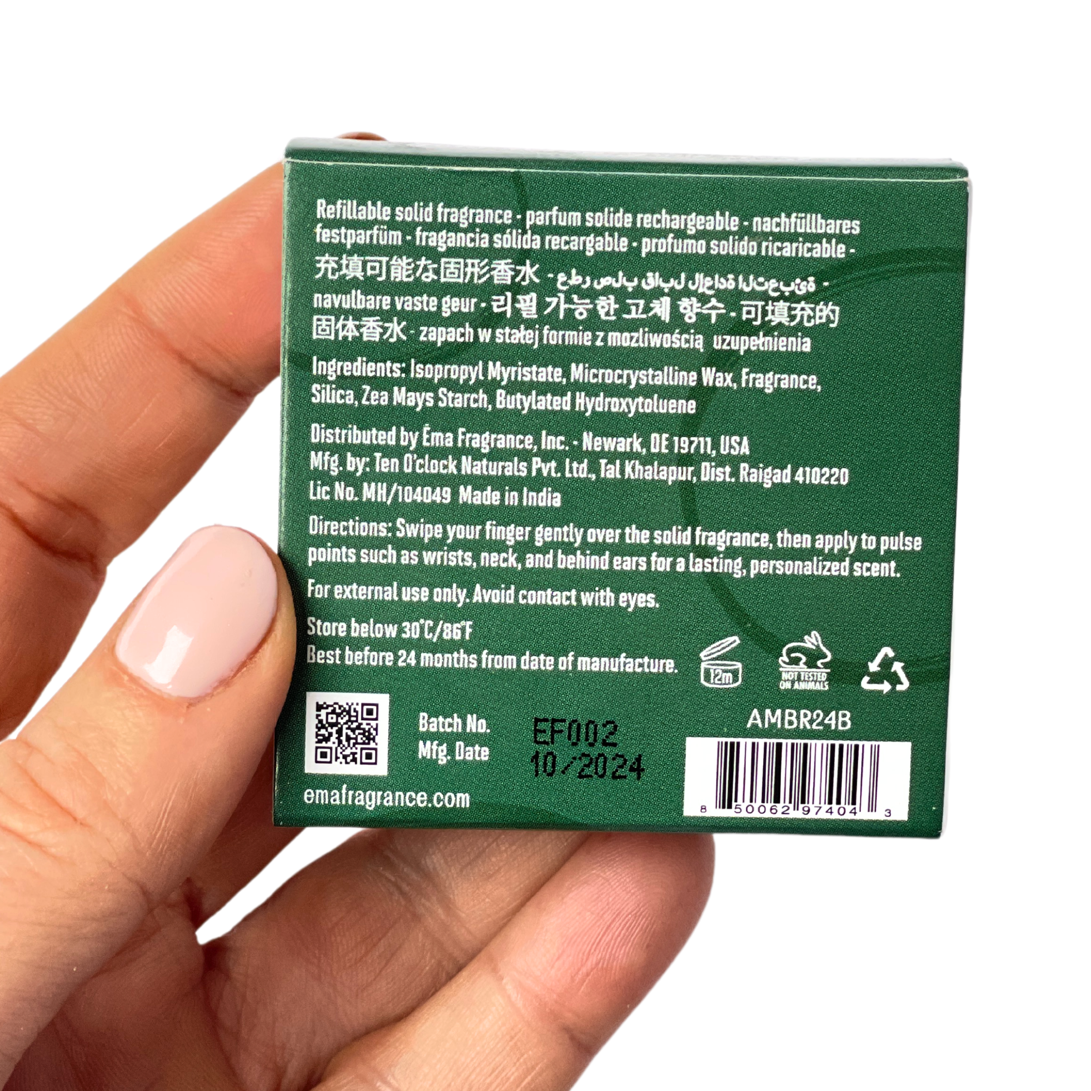 ēma fragrance - Venta al por mayor Perfumes sólidos - Amber - Vaina de fragancia sólida (2 g)6