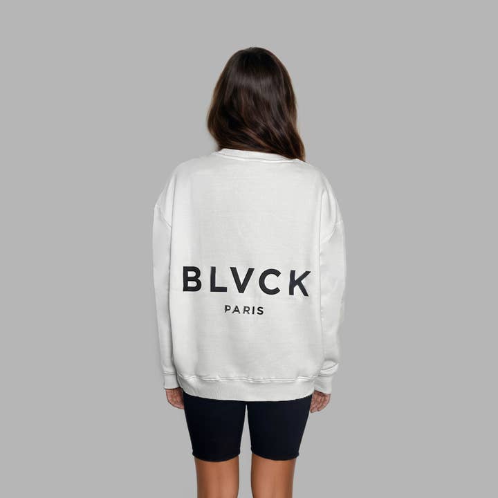 Blvck Paris suéter branco oversized por atacado de Blvck Paris