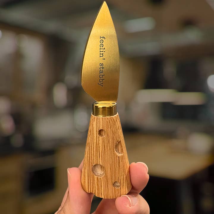 Laser Engraved Gold Tone Stainless Knife- Feelin' Stabby for wholesale by Buffalovely