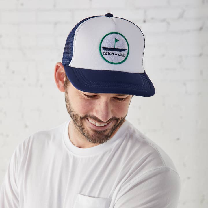 Trucker Hat Navy + White for wholesale by CATCH + CLUB