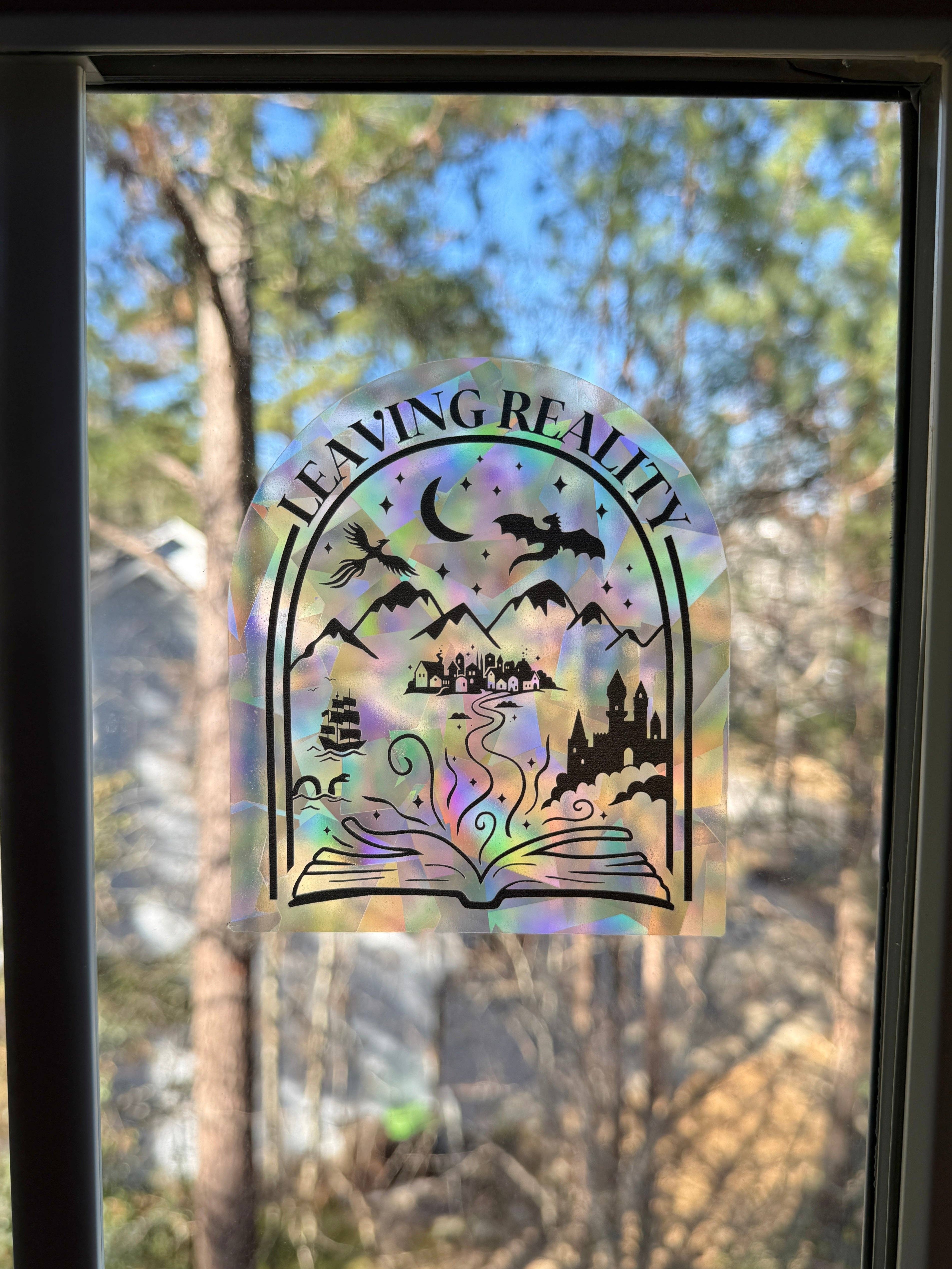 zoo&roo - Wholesale Suncatcher - Leaving Reality Bookish Prism Suncatcher Window Decal2
