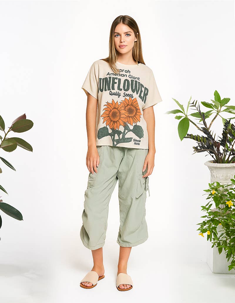 Kathmandu Imports - Wholesale Screen Printed T-Shirt - Women's - COTTON ROUND NECK HIGH-LOW TOP (TH-2009)4