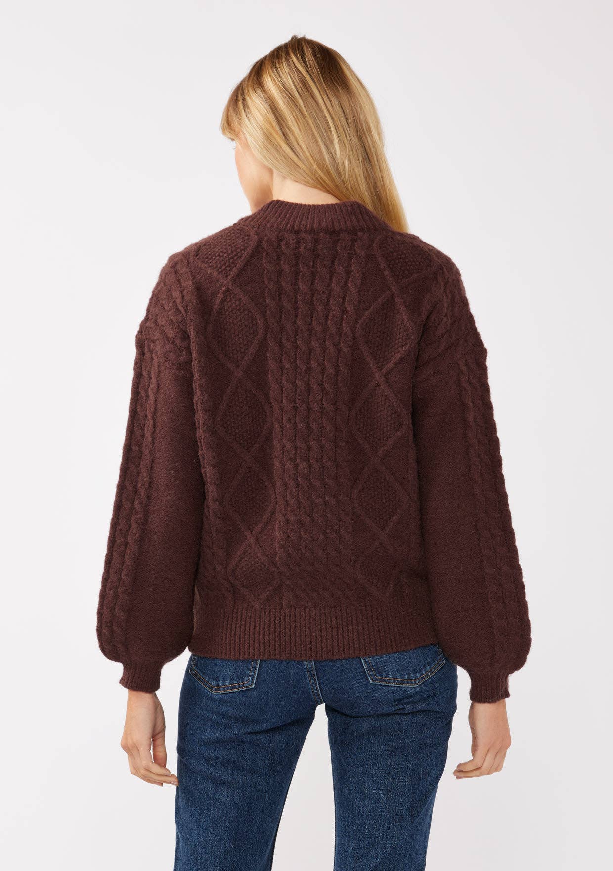Lovestitch - Wholesale Cardigan - Women's - Long Sleeve Cable Zip-Up Coatigan2