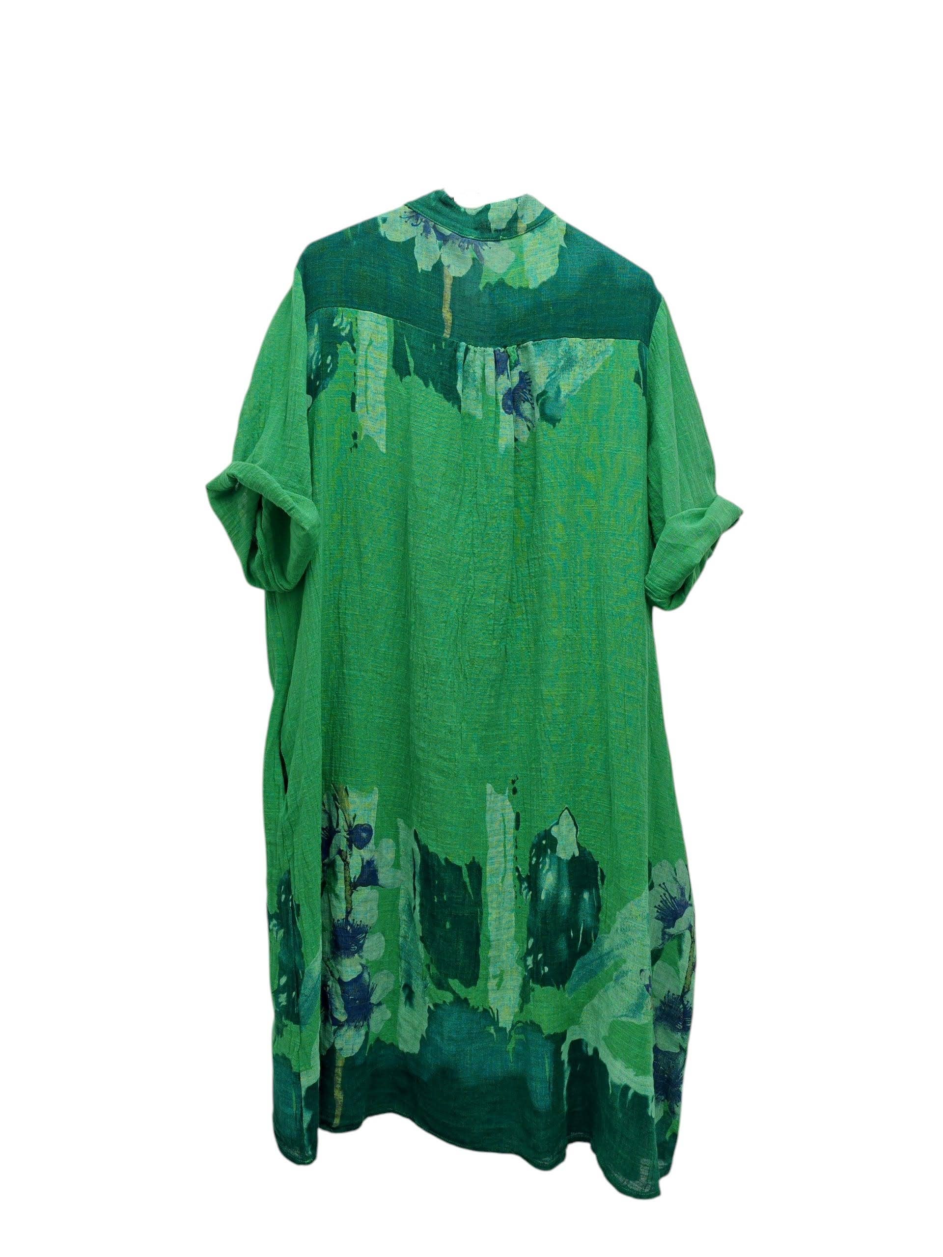 Superbia - Vente Robe – femme - Robe en coton premium taille unique italienne à imprimé floral avec deux poches14