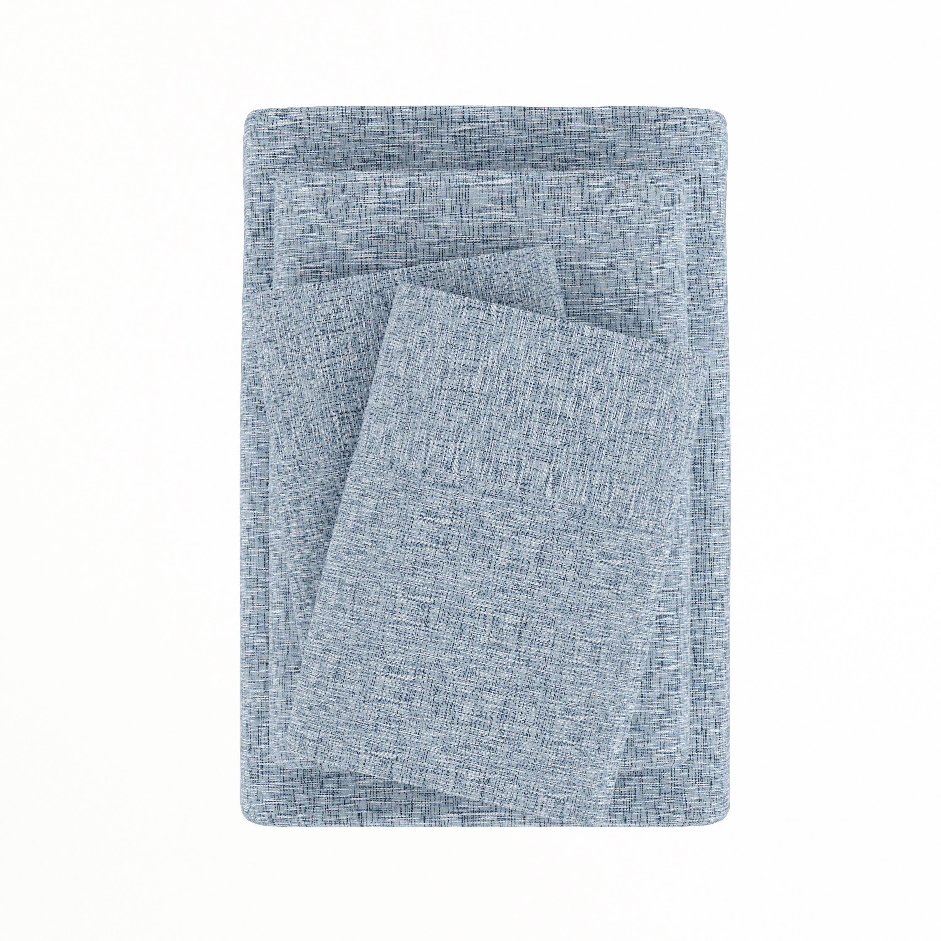 ienjoy Home - Vente Parures de lit - Ensemble de draps 4 pièces à motif de style chambray5