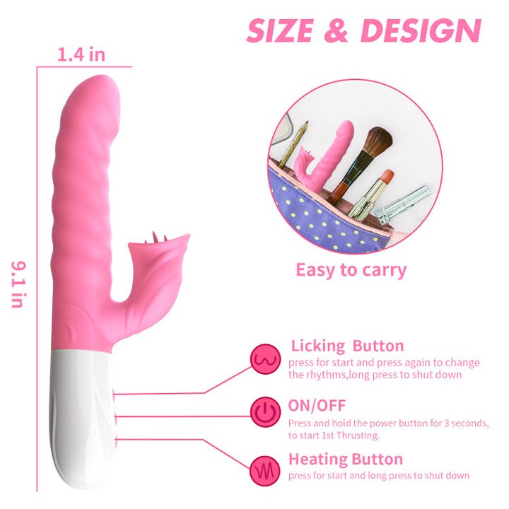 Playful Toy Wholesale - Wholesale Sex Toy - G-spot Waterproof Vibrator Silicone Tongue Licking Dildo