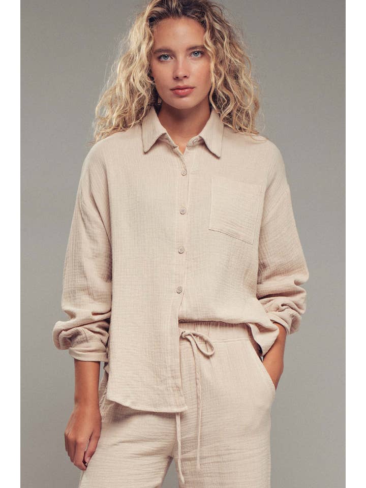 Urban Daizy - Wholesale Lounge Set - Women's - Textured Cotton Gauze Lounge Set8