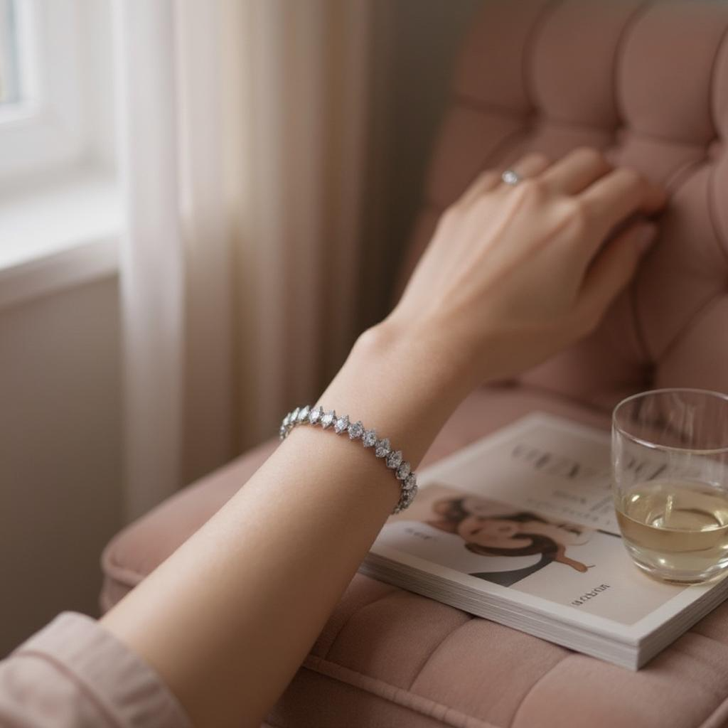 Athena Bridal Jewellery - Wholesale Tennis Bracelet - CUBIC ZIRCONIA COLLECTION - MARQUISE CUT CRYSTAL BRACELET1