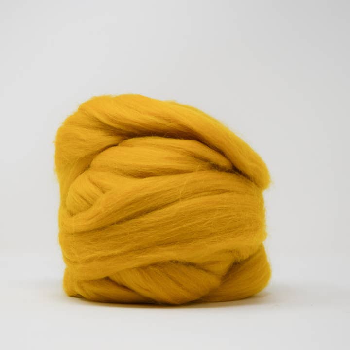 MERINO WOOL ROVING - MUSTARD for wholesale by Ganxxet, Inc.