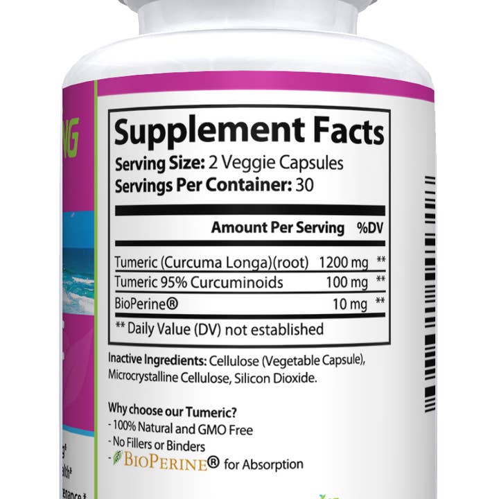 Bondi Morning - Wholesale Oral supplement/vitamin - Turmeric Curcumin With Bioperine, 60 Capsules1