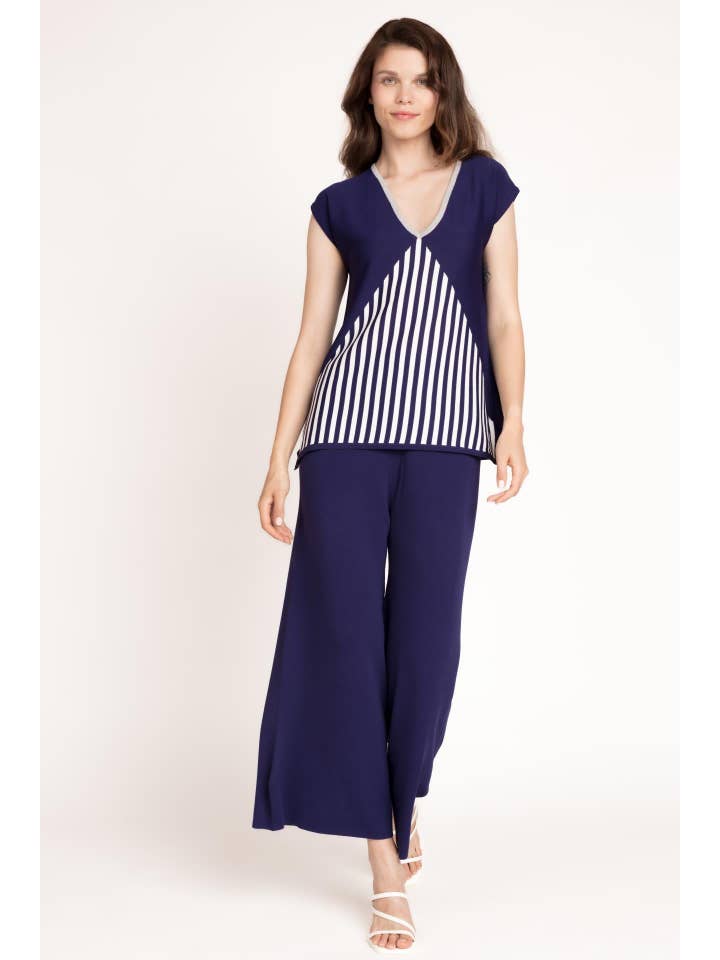 CMS Love – wholesale Stickad topp - Dam – RIBBAD STICKAD TOPP MED RANDER B2B