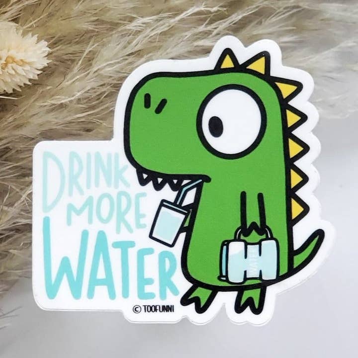 DRINK MORE WATER - Adesivo de vinil por atacado de Toofunni