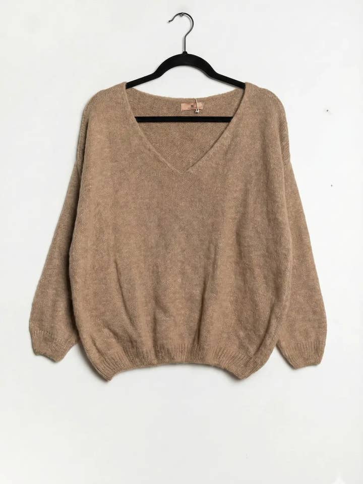 Mimi & Gogo - Vente Pull en maille – femme - Pull uni basique @20127_uni27