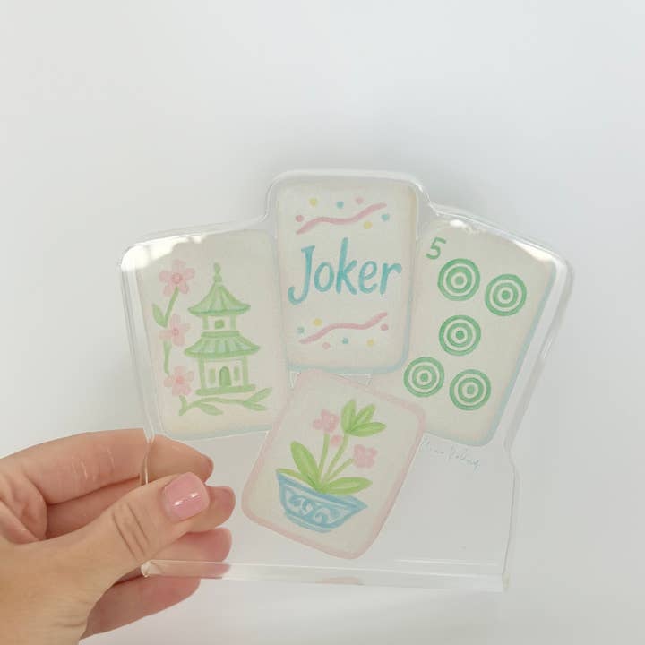 Anna Walding Art - Wholesale Ornament - Acrylic Mahjong Block - Ornament, mini, large 1