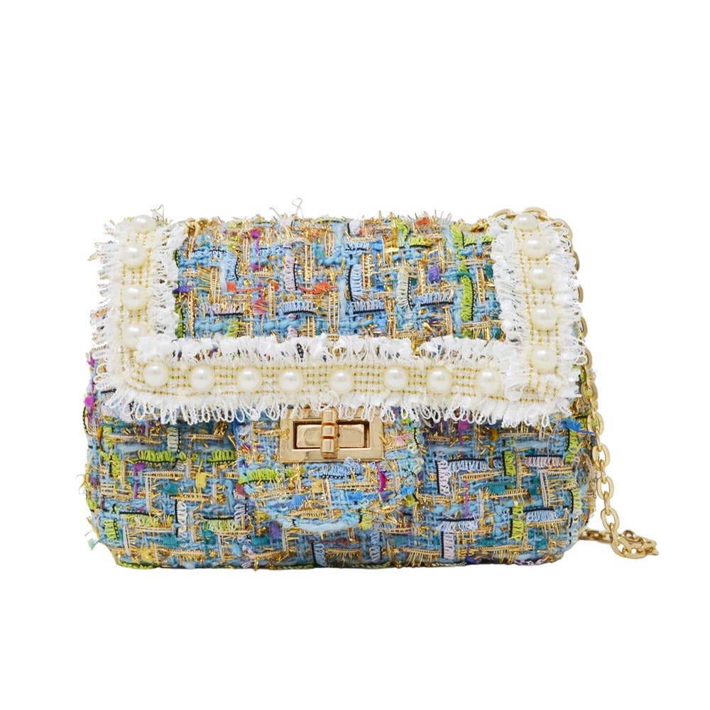 Tiny Treats and ZOMI GEMS - Vendita all'ingrosso Borsa a tracolla - Bambini - Borsa classica in tweed con perle1