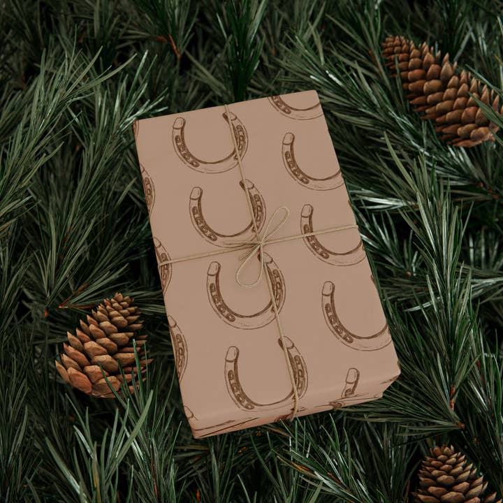 Tejas mercantile - Wholesale Wrapping Paper Roll - Horseshoe Giftwrap