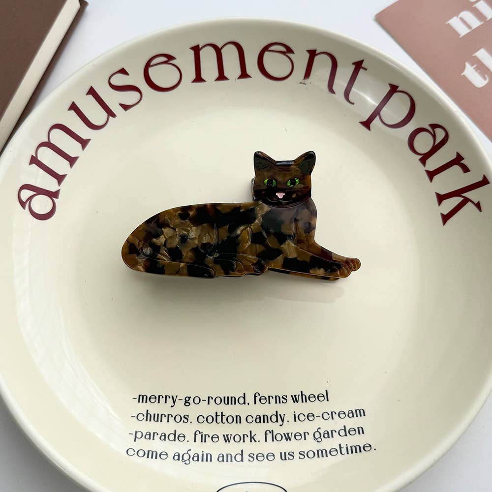 SoapElenGlen - Wholesale Hair Clip - Women's - Playful Cat Hair Clip, Animal Acetate Hair Claw4