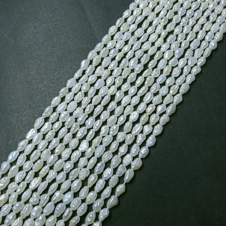 Rishi Jewelry - Wholesale Beads - Fresh Water Smooth Rice Pearl Beads for Jewelry Making4