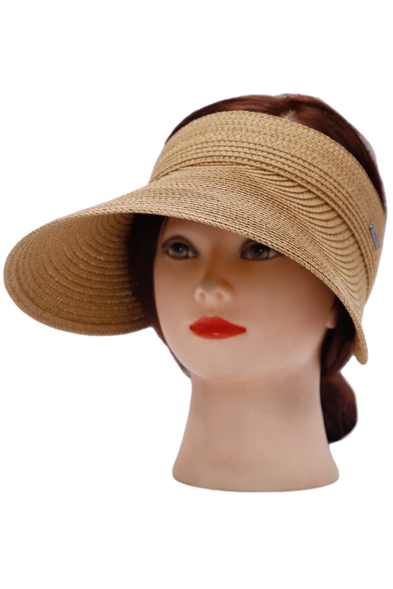 Cap Zone - Wholesale Visor - Women's - Wide Brim Paper Straw Pack-n-Go Roll-Up Sun Visor9