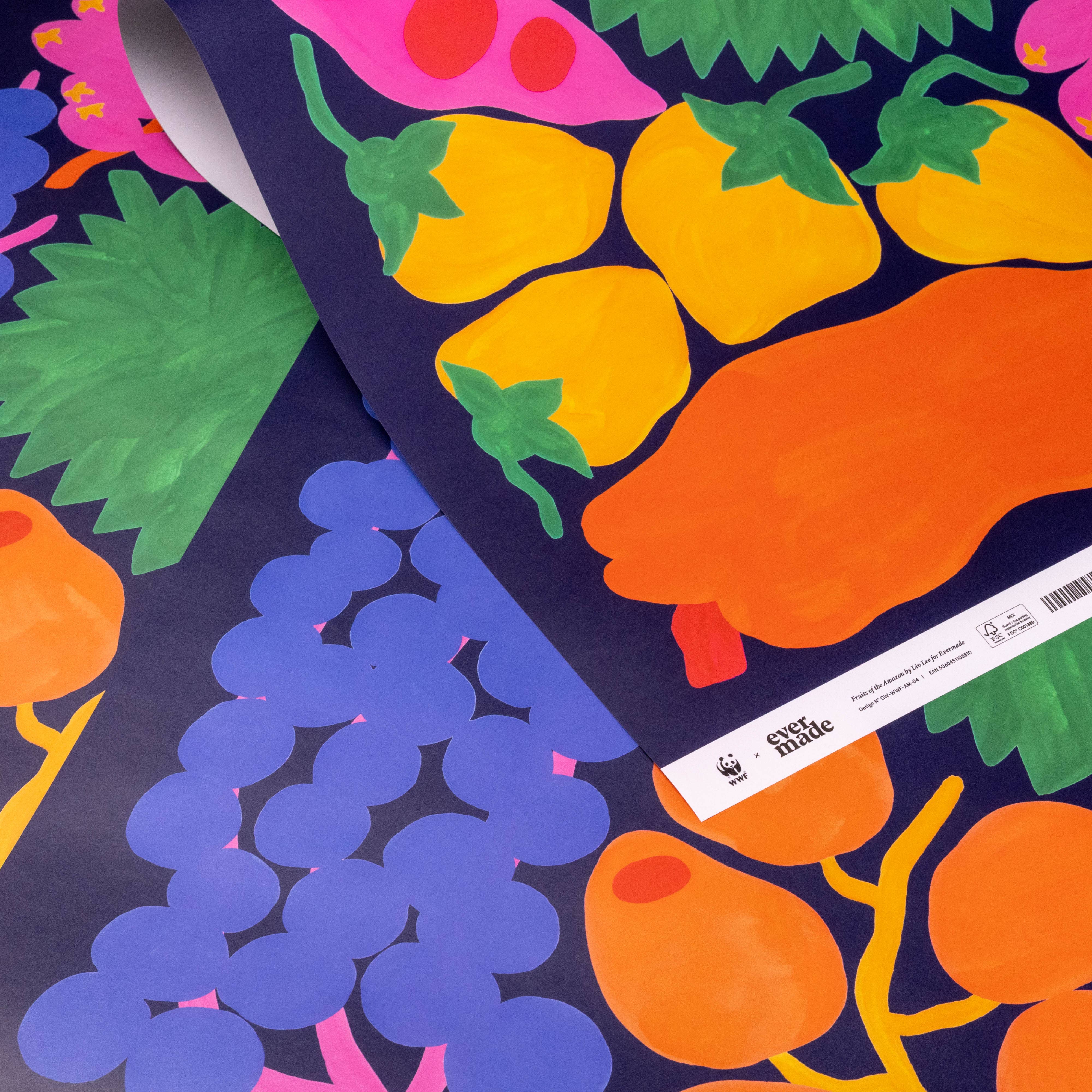 Evermade - Wholesale Flat Wrap - Fruits of the Amazon Gift Wrap by Liv Lee x WWF3