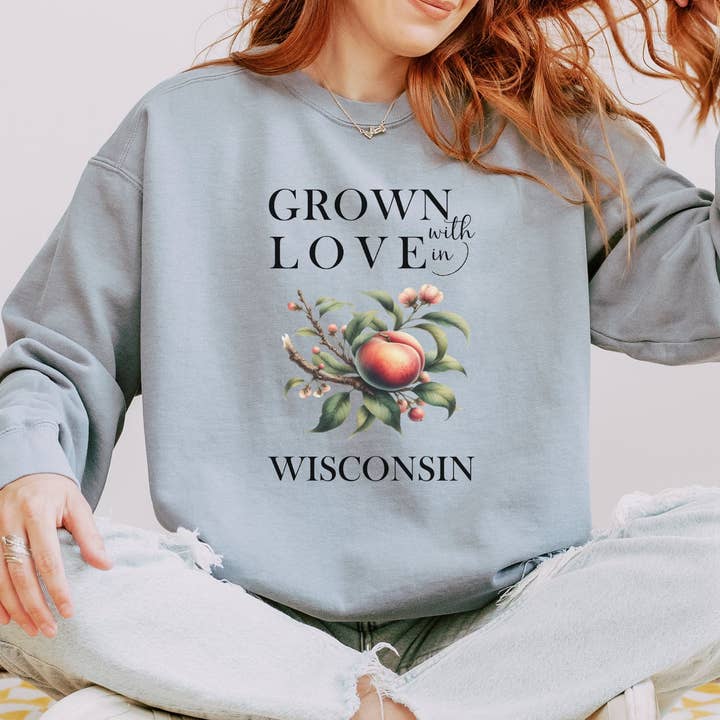 Soil Comforts - Wholesale Graphic Sweatshirt - Unisex - Wisconsin Peaches Sweatshirt