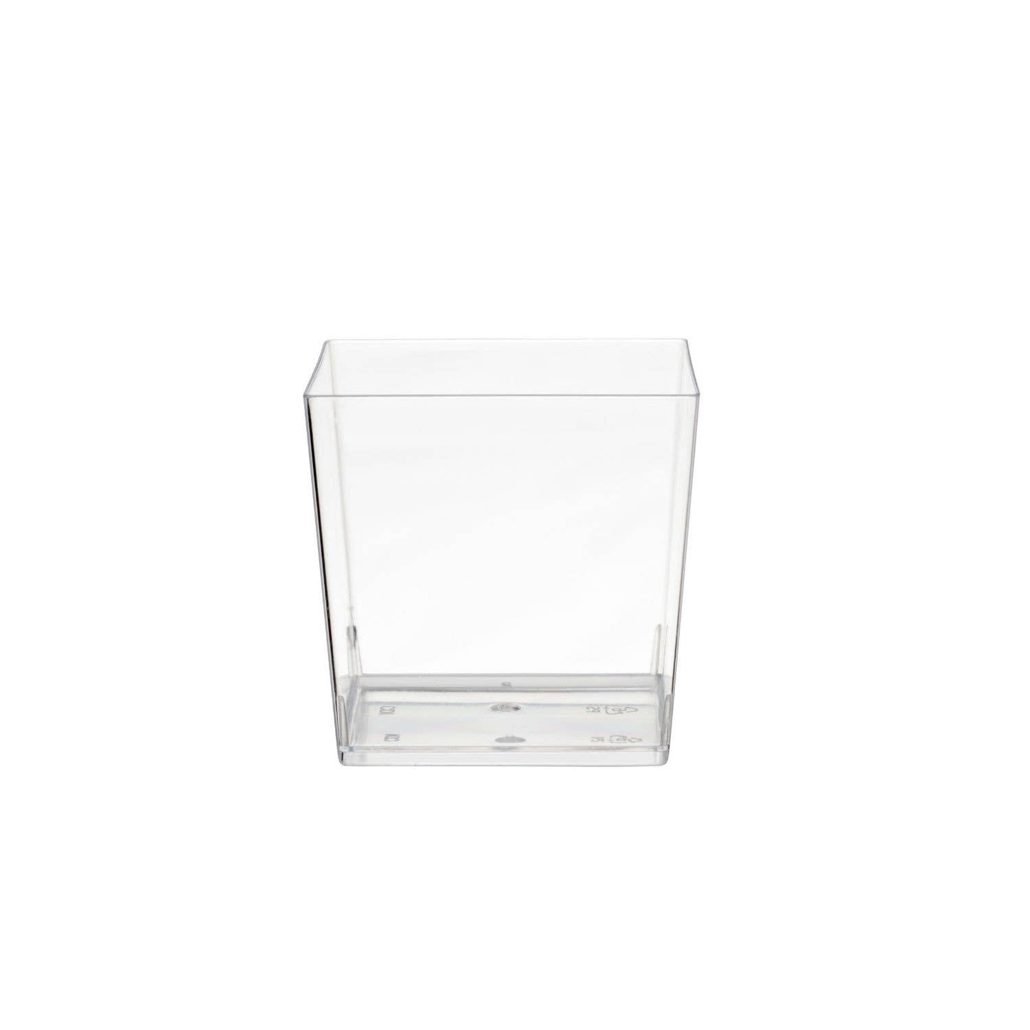 Crown Display - Wholesale Disposable Cup - Exquisite 3.6 oz. Clear Plastic Square Mousse Cups1