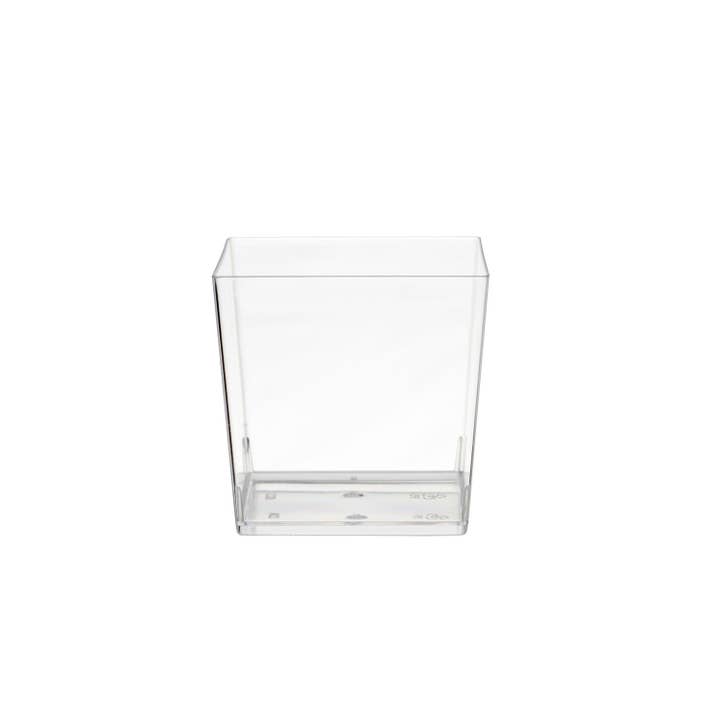 Crown Display - Wholesale Disposable Cup - Exquisite 3.6 oz. Clear Plastic Square Mousse Cups1
