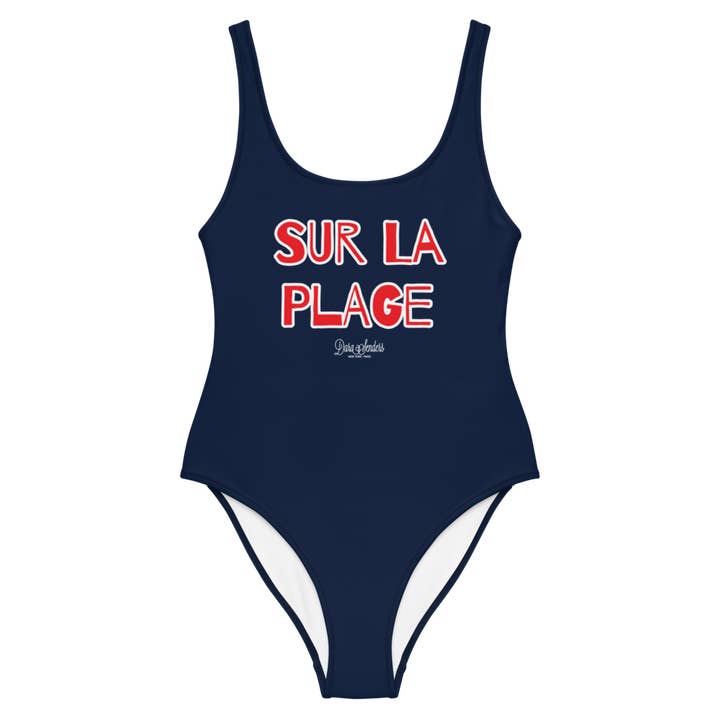 MAILLOT DE BAIN ET BODY SUR LA PLAGE • BLEU MARINE pour la vente par Dara Senders