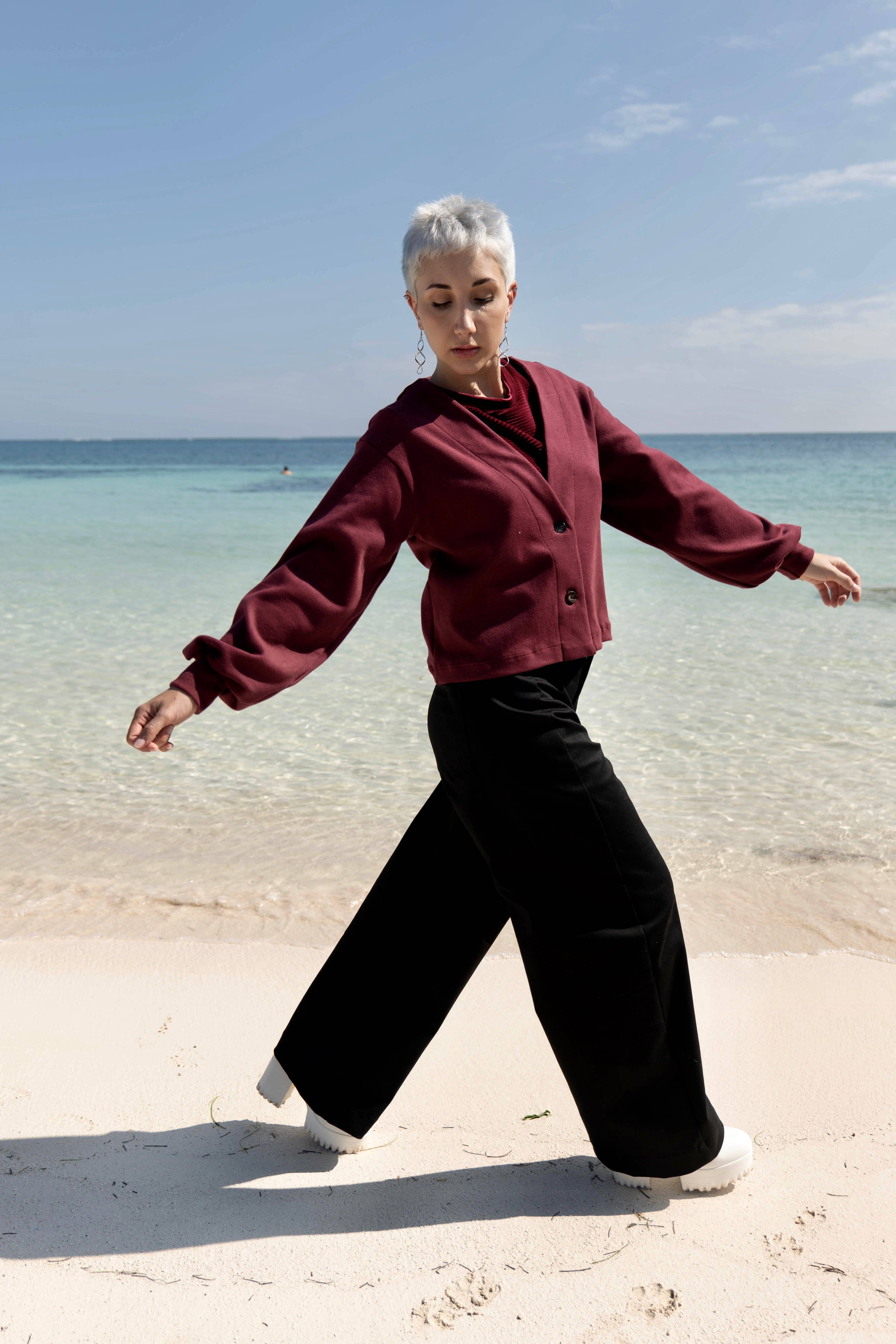 MAS Montreal - Vente Cardigan – femme - GILET GIZA CRIMSON3