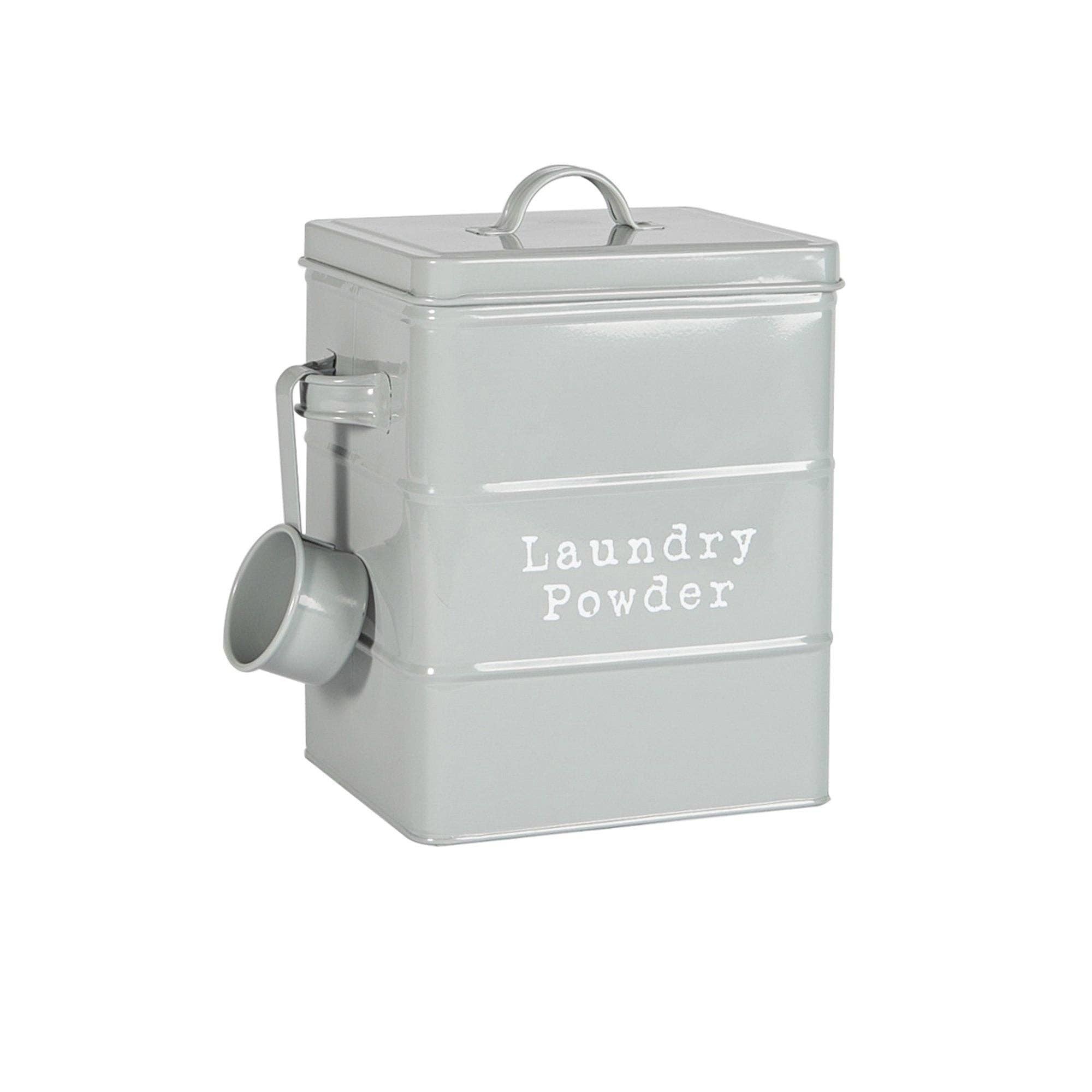 Rinkit Ltd – wholesale Handy tool – Harbour Housewares Metal Washing Powder Storage Tin - Grey0