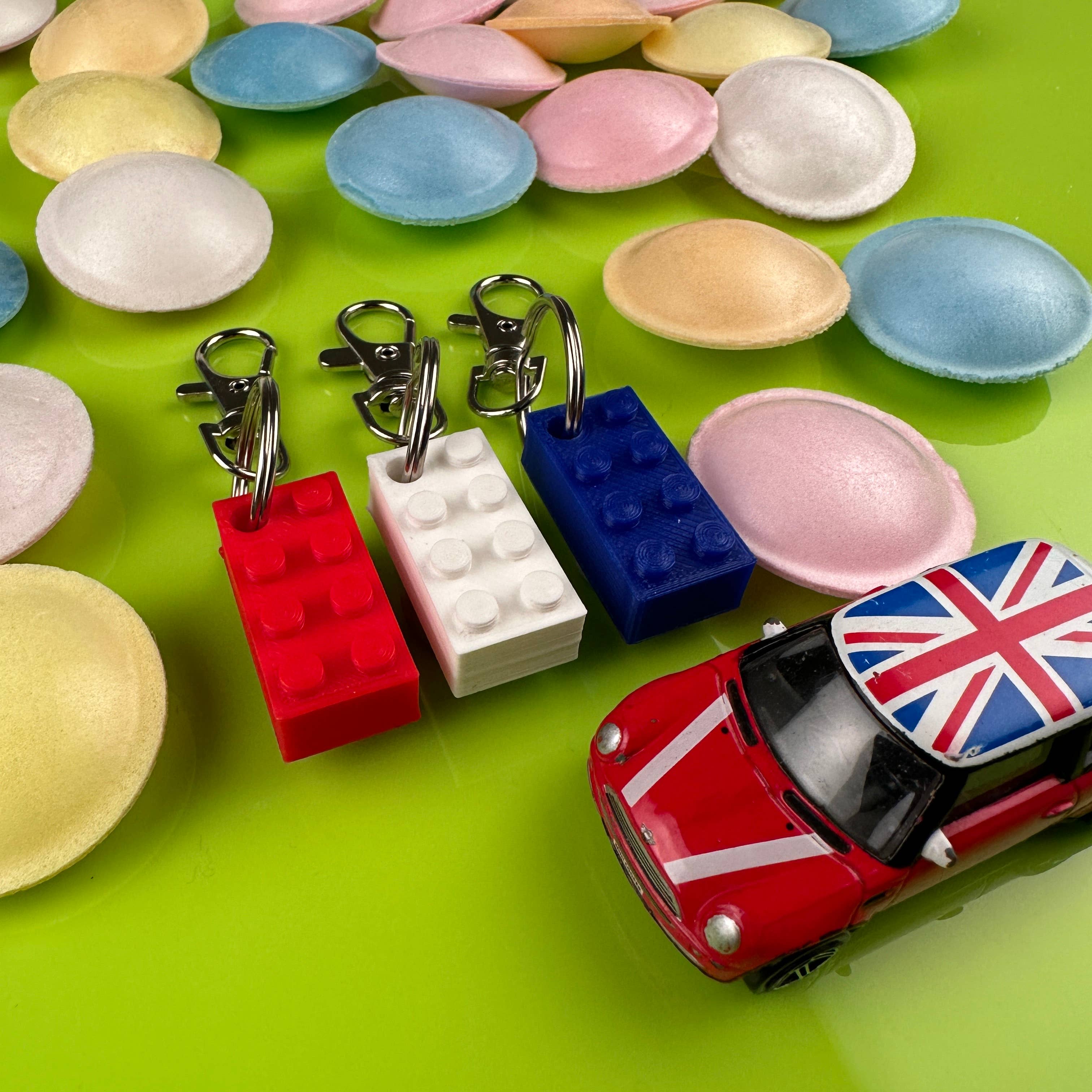 Made Happy Gifts - Wholesale Keychain - Kids - Star, Heart and Brick Zip Compatible with LEGO® Bricks8