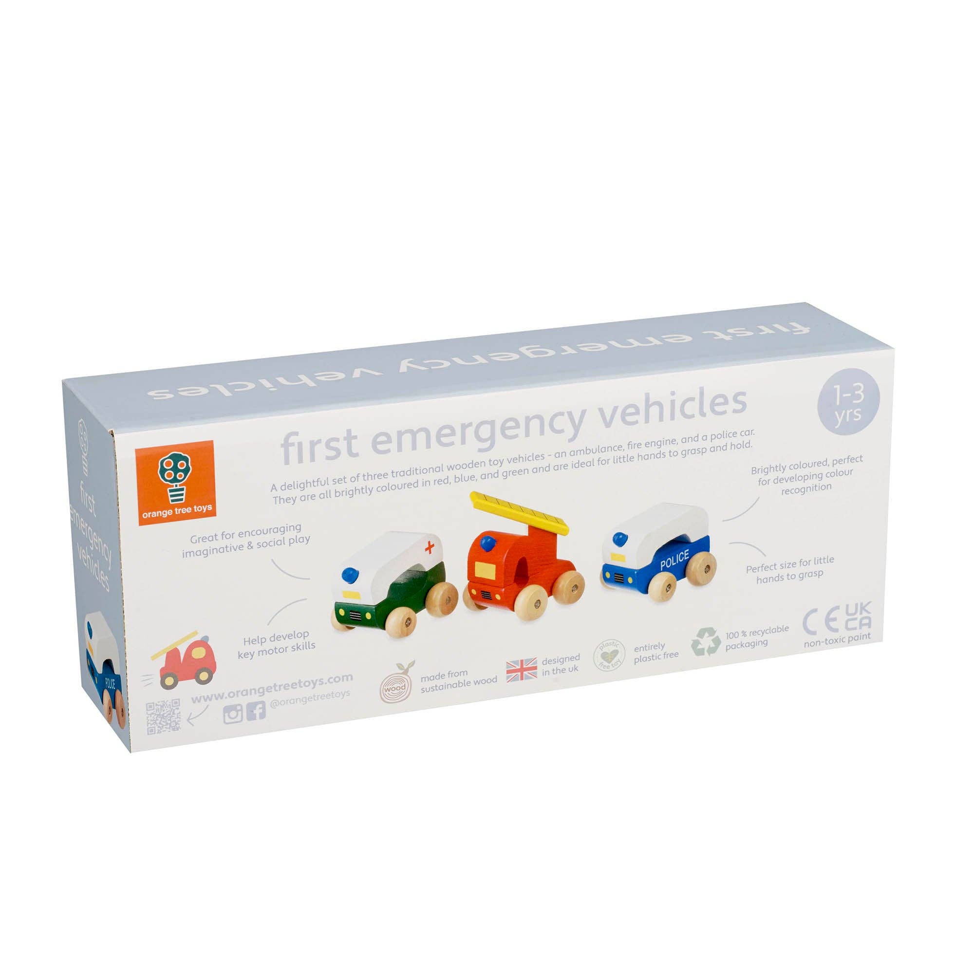 Orange Tree Toys - Vente Voiture/camion miniature – enfant - Premiers véhicules de secours en bois5
