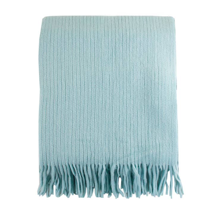 Fennco Styles - Wholesale Throw blanket - Faux Cashmere Soft 50"x60" Throw Blanket - Aqua4