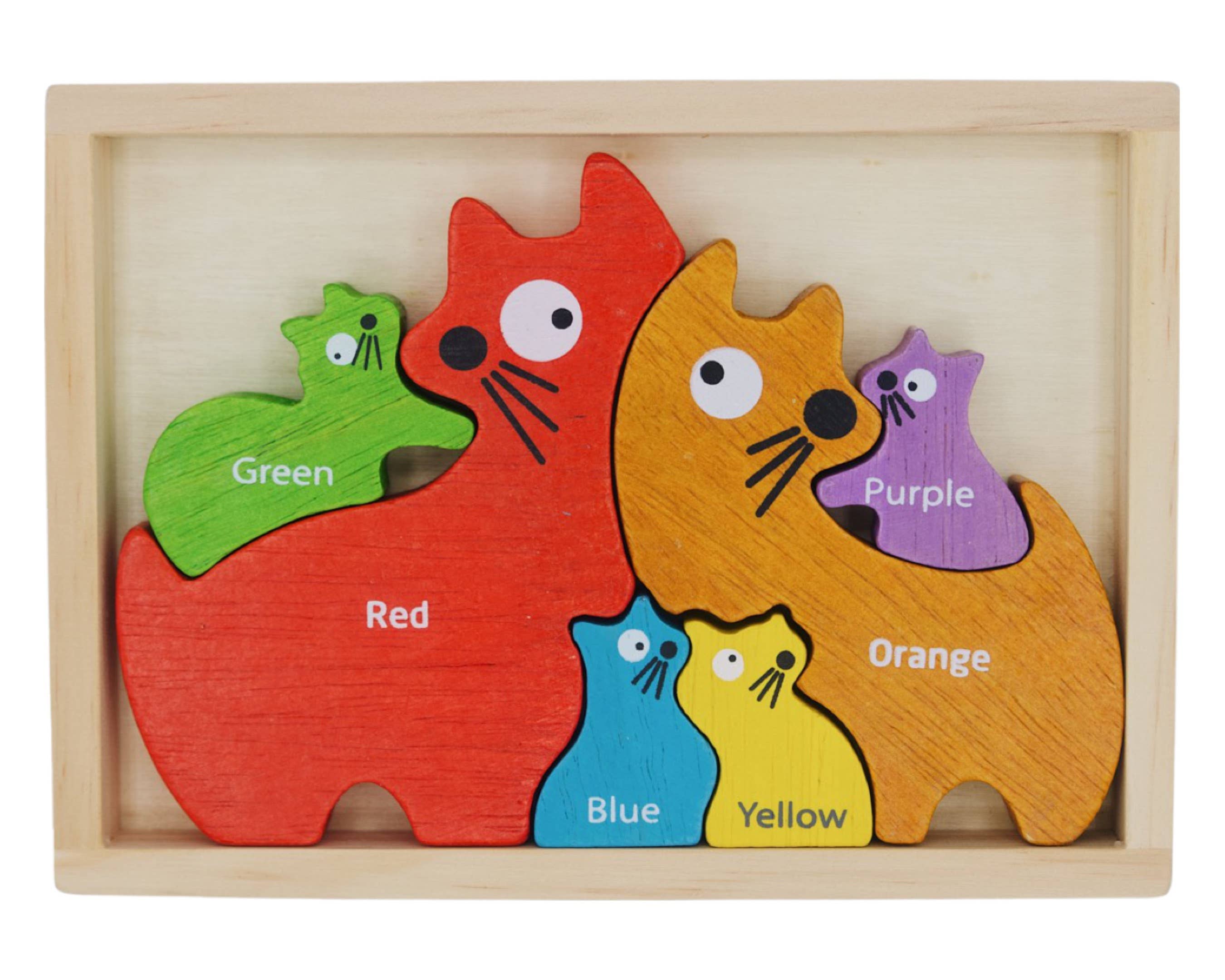 family cats　1001 Cat Family Puzzle - White – Faunatoys.com