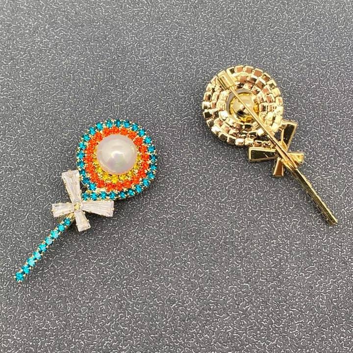 Mio Queena - Wholesale Brooch - Colored Rhinestone Lollipop Brooch