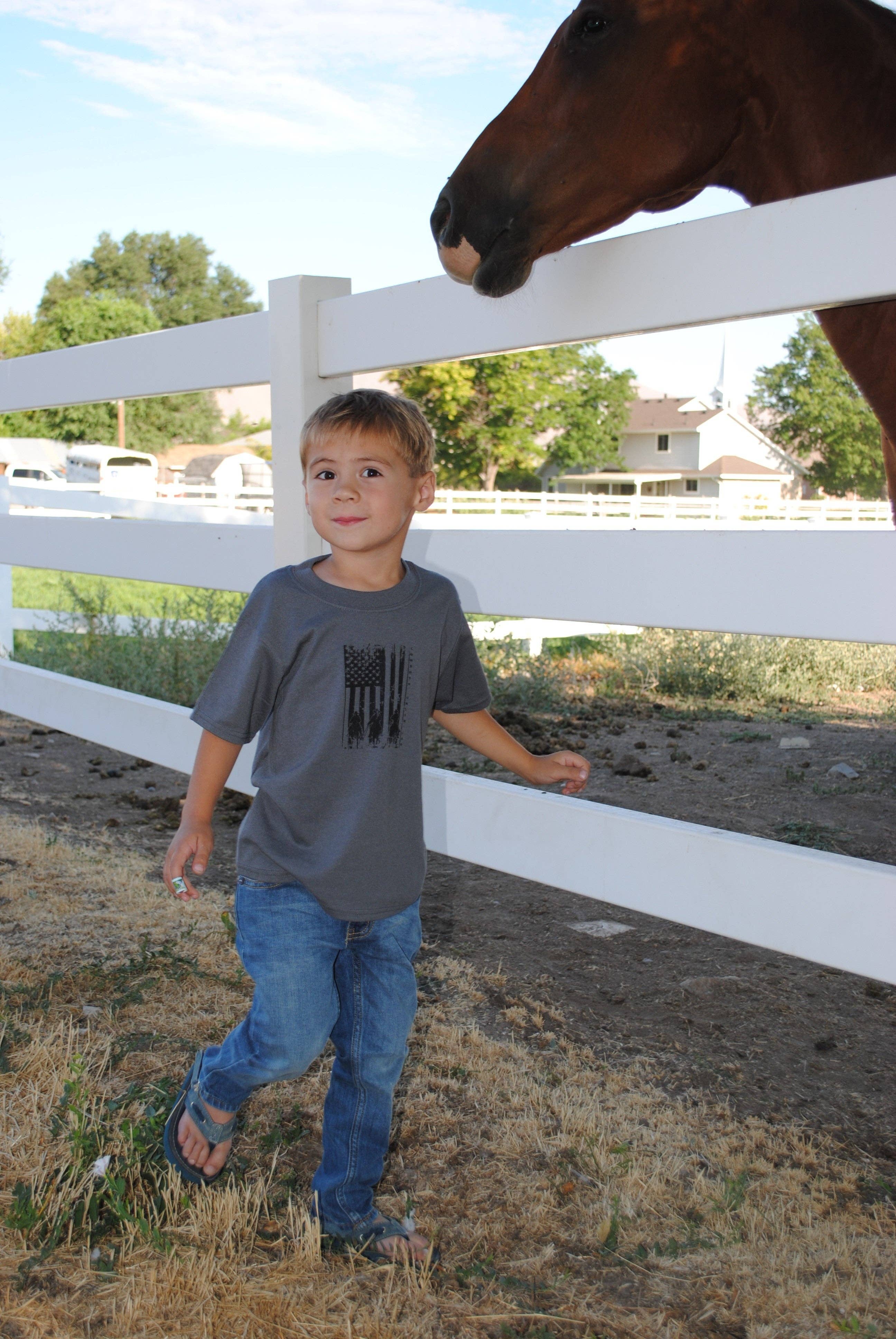 Charcoal American Posse - Youth Shirt for wholesale on Faire1