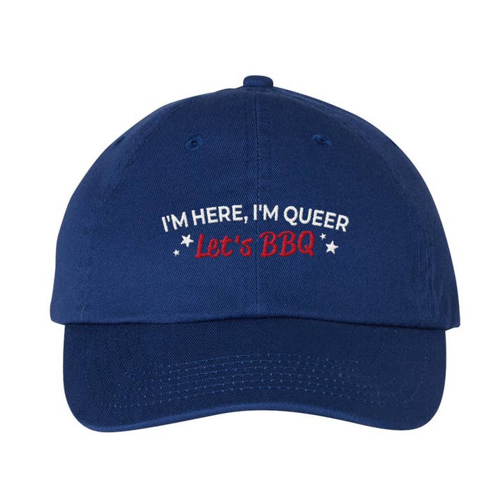 Queer BBQ Geborduurde Bio-Gewassen Klassieke Vaderpet voor wholesale door femfetti