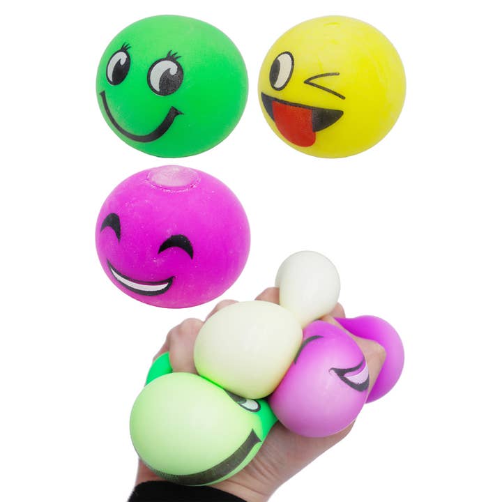 Cap Zone – Großhandel Squishy-Spielzeug – Kind & Baby – Flauschiger, mit Schleim gefüllter, matschiger Tofuball mit Smiley Emoji